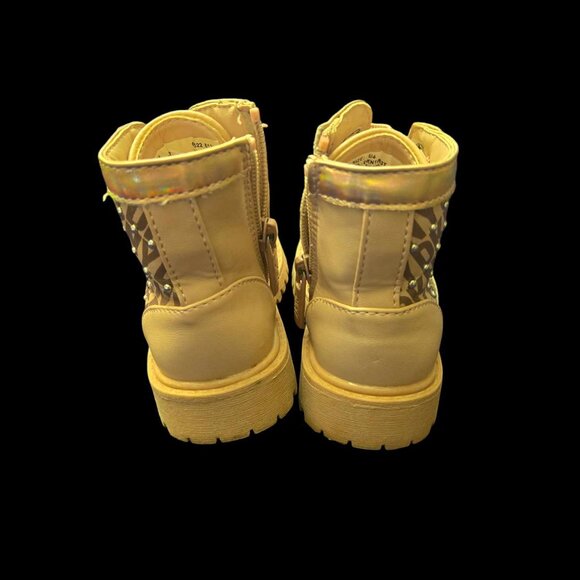 DKNY Girls' Toddler Taupe Combat Boot Size 5 - Picture 3 of 6